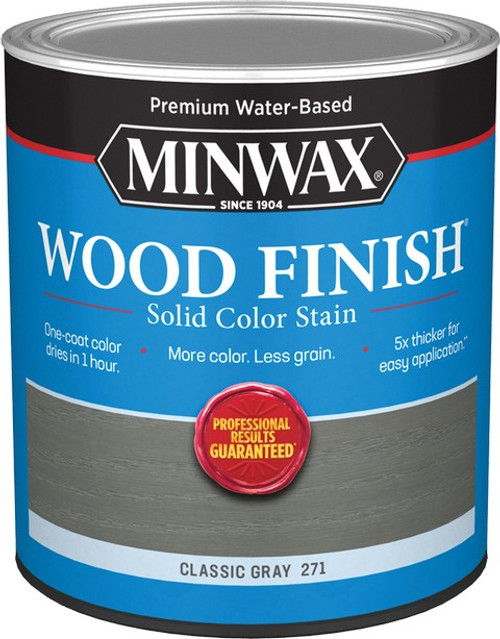 Minwax 10821 Qt Classic Gray Wood Finish Water-Based Solid Color Stain