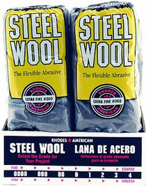 Rhodes American 106601-06 Grade 000 Steel Wool 16 Pad Poly Sleeve