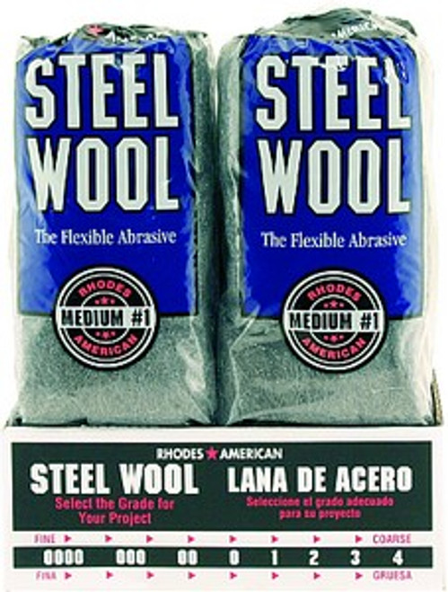 Rhodes American 106604-06 Grade 1 Steel Wool 16 Pad Poly Sleeve
