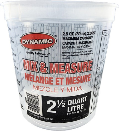 Dynamic 00062 2.5 Quart Disposable Mix and Measure Cup Plus Ratios