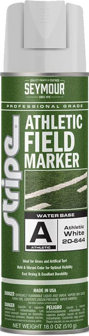 Seymour 20-644 20 oz. White Athletic Field Stripe Inverted Water Base Marking Spray