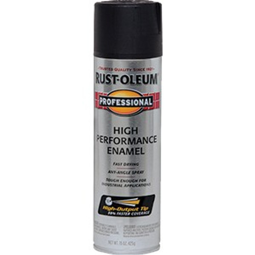 15 Oz Rust-Oleum 7578838 Black Professional High Performance Enamel Spray Paint, Flat