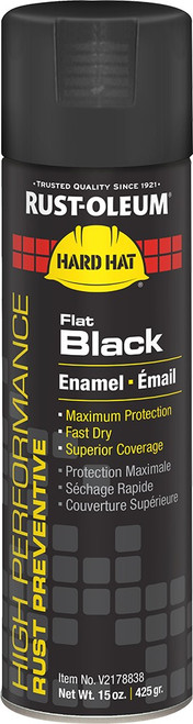 Rust-Oleum V2178838 15oz Flat Black High Performance Spray Paint Enamel