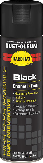 Rust-Oleum V2179838 15oz Gloss Black High Performance Spray Paint Enamel