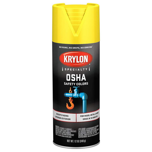 12 Oz Krylon K01813777 Safety Yellow OSHA Safety Colors Standard Spray Paint