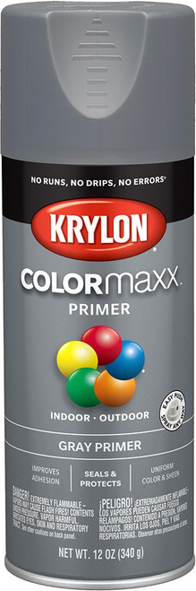 Krylon K05582007 12oz Gray Primer COLORmaxx Spray Paint