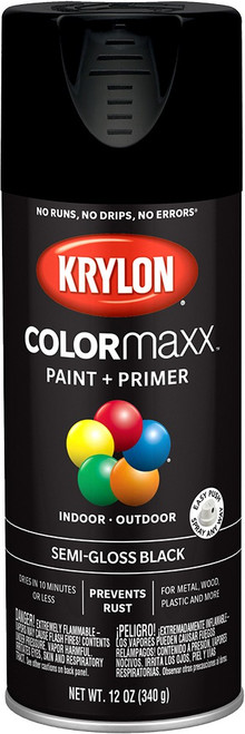 Krylon K05579007 12oz Semi Gloss Black COLORmaxx Spray Paint