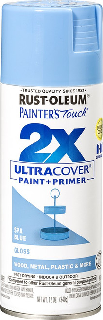 Rust-Oleum 334045 12oz Gloss Spa Blue 2X Ultra Cover Painters Touch Spray Paint