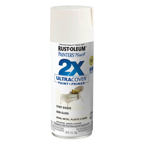 Rust-Oleum 249860 12oz Semi-Gloss Ivory Bisque 2X Ultra Cover Painters Touch Spray Paint
