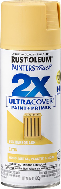 Rust-Oleum 334079 12oz Satin Summer Squash 2X Ultra Cover Painters Touch Spray Paint
