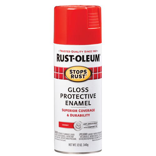 12 Oz Rust-Oleum 248568 Cherry Stops Rust Protective Enamel Spray Paint, Gloss