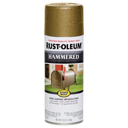 12 Oz Rust-Oleum 7210830 Gold Stops Rust Hammered Spray Paint