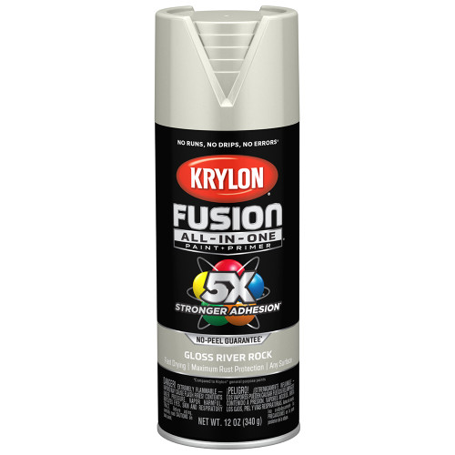 12 Oz Krylon K02721007 River Rock Fusion All-In-One Paint & Primer Spray Paint, Gloss