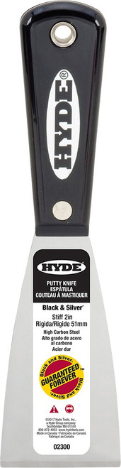 Hyde 02300 2" Black & Silver Stiff Putty Knife