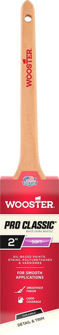 Wooster Z1216 2" Pro Classic White China Soft Bristle Thin Angle Sash Paint Brush