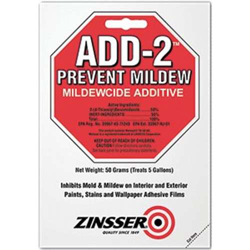 Zinsser 60510 50 Gram Add-2 Mildewcide Additive (Treats 5 Gal)