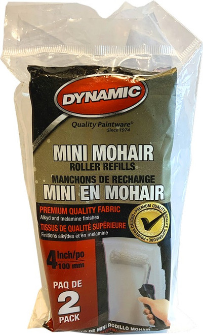 Dynamic 05410 4" x 3/16" (100mm x 4mm) Mohair Mini Roller 2Pk