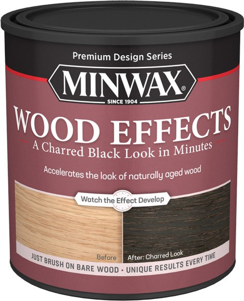 Minwax 40414 Qt Charred Black Semi-Transparent Wood Effects