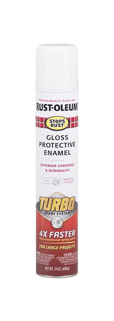 Rust-Oleum 334133 24 oz. Gloss White Turbo Stops Rust Spray