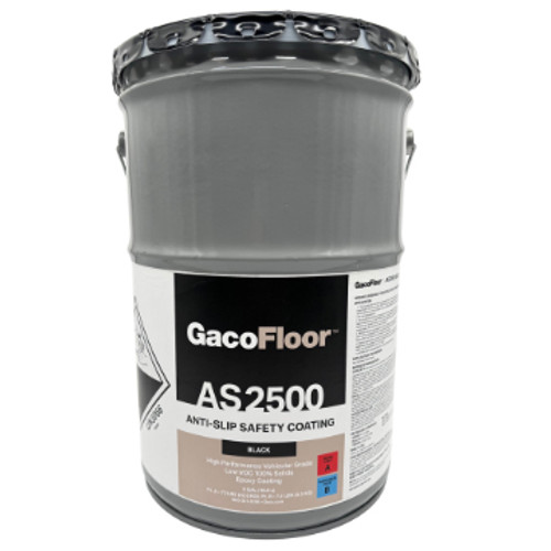 5 Gal Gaco GFAS250073-5 Black GacoFloor Extra Heavy Duty Anti-Slip Coating Kit, Powered by Kevlar