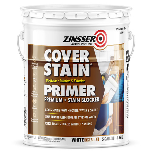 5 Gal Zinsser 03500 White Cover-Stain Oil-Based Stain Block Primer (450 VOC)