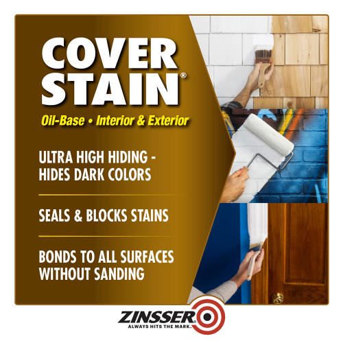 1 Gal Zinsser 03501 White Cover-Stain Oil-Based Stain Block Primer (450 VOC) - Case of 4 1 Gal Zinsser 03501 White Cover-Stain Oil-Based Stain Block Primer (450 VOC) - Case of 4