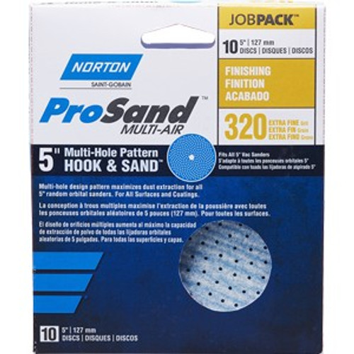 Norton 03217 5" P320B ProSand Multi-Air Cyclonic Paper H&L Vac Disc (10pk)