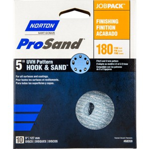Norton 68359 5" 5 & 8 Hole P180B ProSand Paper H&L UVH Disc (10pk)
