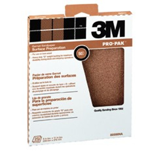 3M 99416NA 9" x 11" 80D Pro-Pak Garnet Sanding Sheets (25pk)