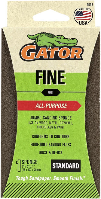 Gator 4633GA Fine 3" x 5" x 1" Jumbo Sanding Sponge All Purpose
