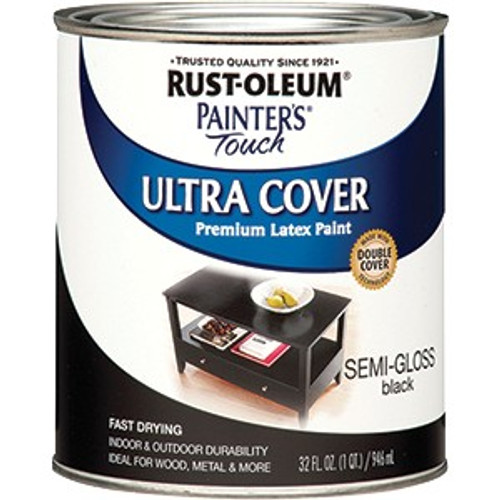 Rust-Oleum 1974502 Qt Semi Gloss Black Painters Touch