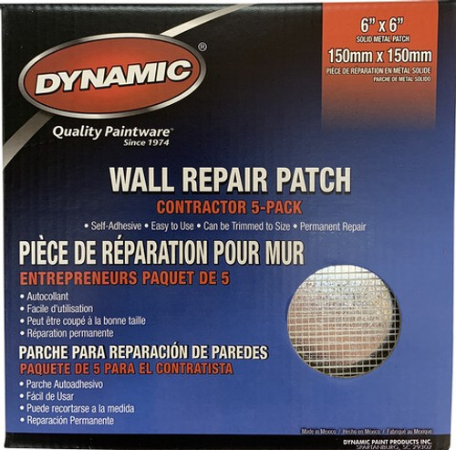 Dynamic 03220 6" x 6" (150mm x 150mm) Drywall Repair Patch Contractor Pack (5pk)