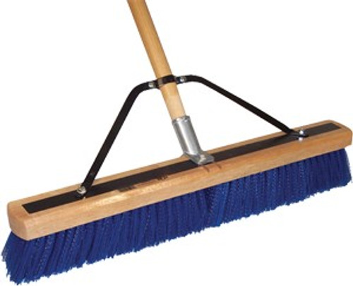 DQB 09942 24" Steel Blue HD Poly Contractor Sweep w/60" Handle