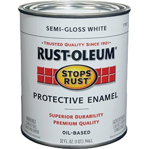 Rust-Oleum 7797502 Qt Semi Gloss White Stops Rust
