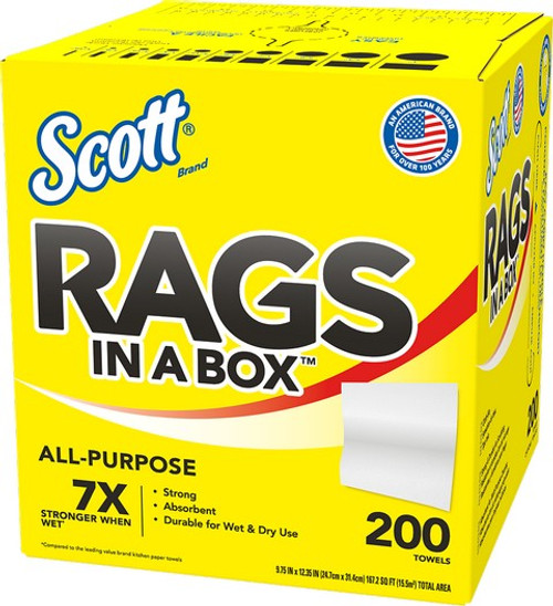 Scott 75260 White Rags In A Box 200 Sheets