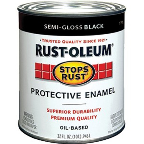 Rust-Oleum 7798502 Qt Semi Gloss Black Stops Rust