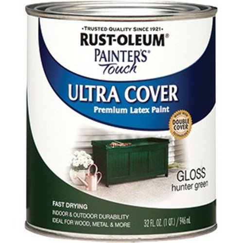 Rust-Oleum 1938502 qt Gloss Hunter Green Ultra Cover Painters Touch Paint