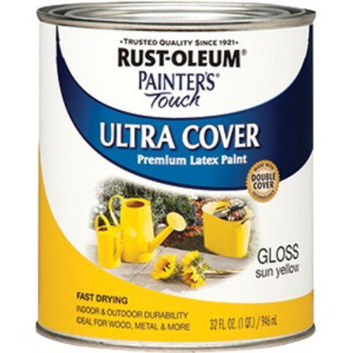 Rust-Oleum 1945502 qt Gloss Sun Yellow Ultra Cover Painters Touch Paint