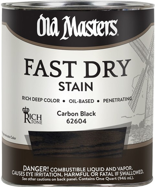 Old Masters 62604 Qt Rich Tone Fast Dry Stain Carbon Black