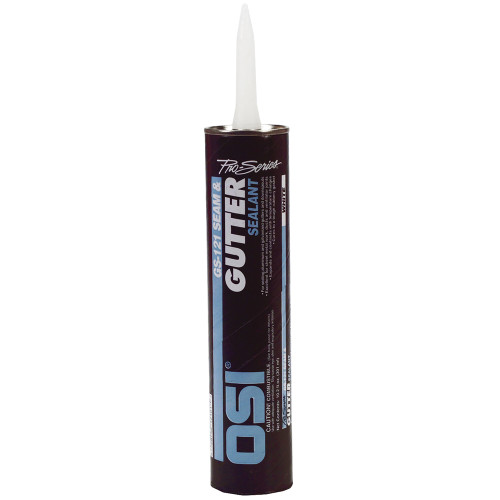 10 Oz OSI 827681 White GS-121 Permanently Flexible Gutter and Seam Sealant - Case of 12