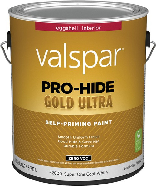 Valspar 62000.007 1gal Eggshell Finish Super One Coat White Pro-Hide Gold Ultra Interior Paint