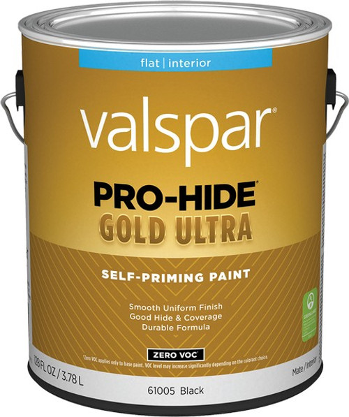 Valspar 61005.007 1gal Flat Finish Black Pro-Hide Gold Ultra Interior Paint