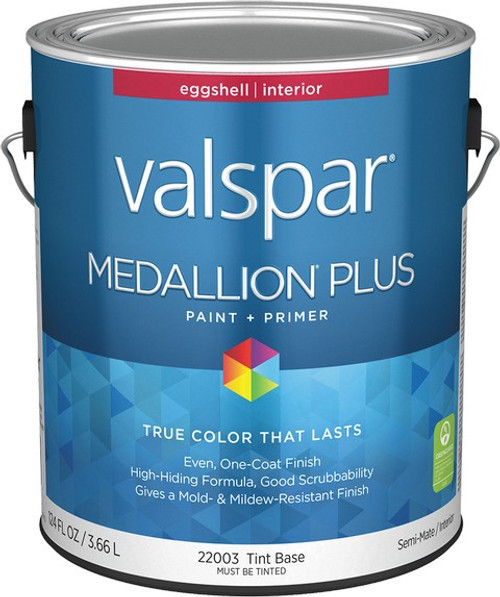 Valspar 22003.007 1gal Eggshell Finish Tint Base Medallion Plus Interior Paint & Primer