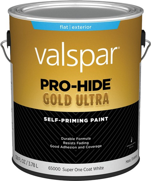 Valspar 65000.007 1gal Flat Finish Super One Coat White Pro-Hide Gold Ultra Exterior Paint