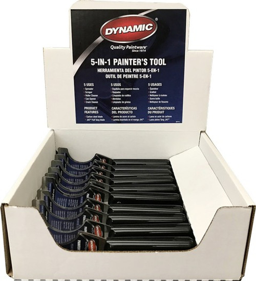 Dynamic 00002 Nylon Handle 5-in-1 Painters Tool Counter Assortment (10pk)