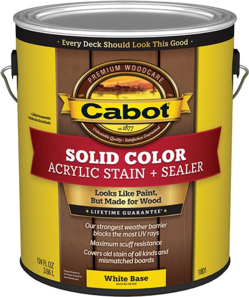 Cabot 1801 1gal White-Base Solid Color Decking Acrylic Stain