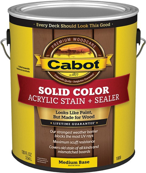 Cabot 1808 1gal Med-Base Solid Color Decking Acrylic Stain