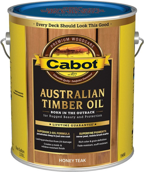 Cabot 19458 1gal Honey Teak Australian Timber Oil Wood Finish