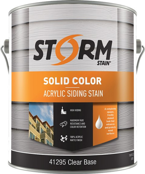 Storm 41295-1 1gal Solid Color Acrylic Siding Stain Clear Base 250 VOC