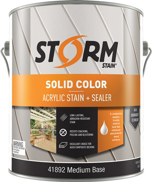 Storm 41892-1 1gal Solid Color Acrylic Stain  Sealer Medium Base 100 VOC
